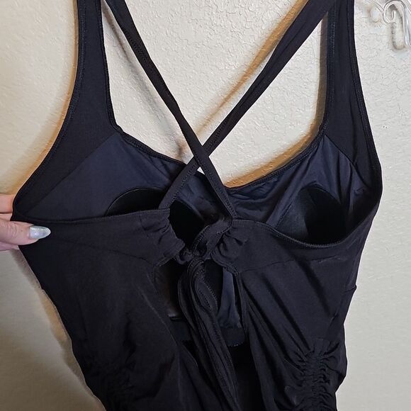 Summersalt 14 Maternity Cinched Current Ribbed Classic‎ Black Swimsuit - Picture 5 of 9